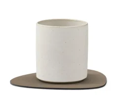 Lind DNA Curve glasunderlägg, mullvadsgrått Serene-läder