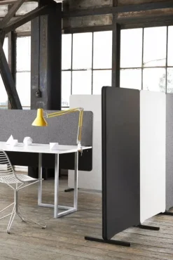 Lintex Edge bordsskärm, frontmonterad, mörkgrå - svart