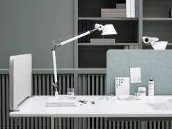 Lintex Edge bordsskärm, toppmonterad, mörkgrå - svart