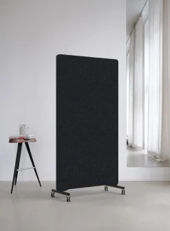 Lintex Edge golvskärm med hjul, mörkgrå - svart