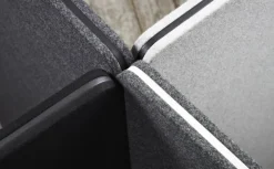 Lintex Edge golvskärm med hjul, mörkgrå - svart