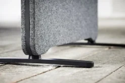 Lintex Edge golvskärm med hjul, mörkgrå - svart