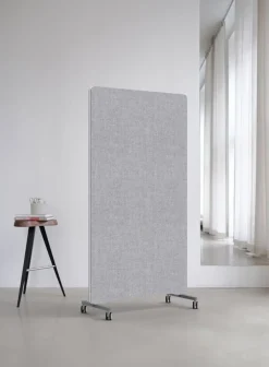 Lintex Edge golvskärm med hjul, grå - vit