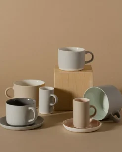 Lokal Helsinki Kahvi kopp, M, vit - grå