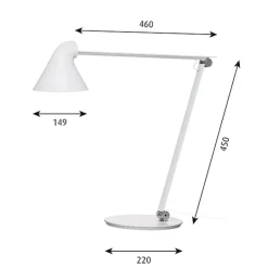 Louis Poulsen NJP bordslampa, vit