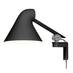 Louis Poulsen NJP vägglampa, kort arm, svart
