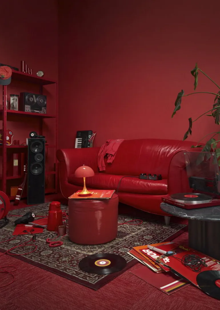 Louis Poulsen Panthella 160 Portable V3 bordslampa, korall