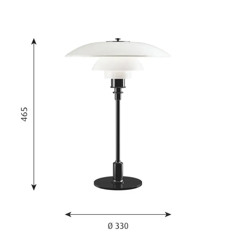 Louis Poulsen PH 3½–2½ bordslampa, metalliserad svart