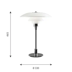 Louis Poulsen PH 3½–2½ bordslampa, förkromad