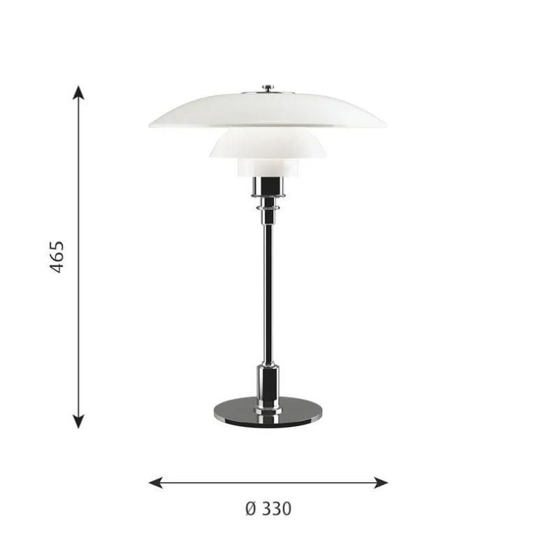 Louis Poulsen PH 3½–2½ bordslampa, förkromad