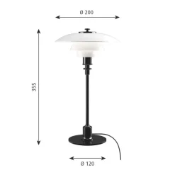 Louis Poulsen PH 2/1 bordslampa, metalliserad svart