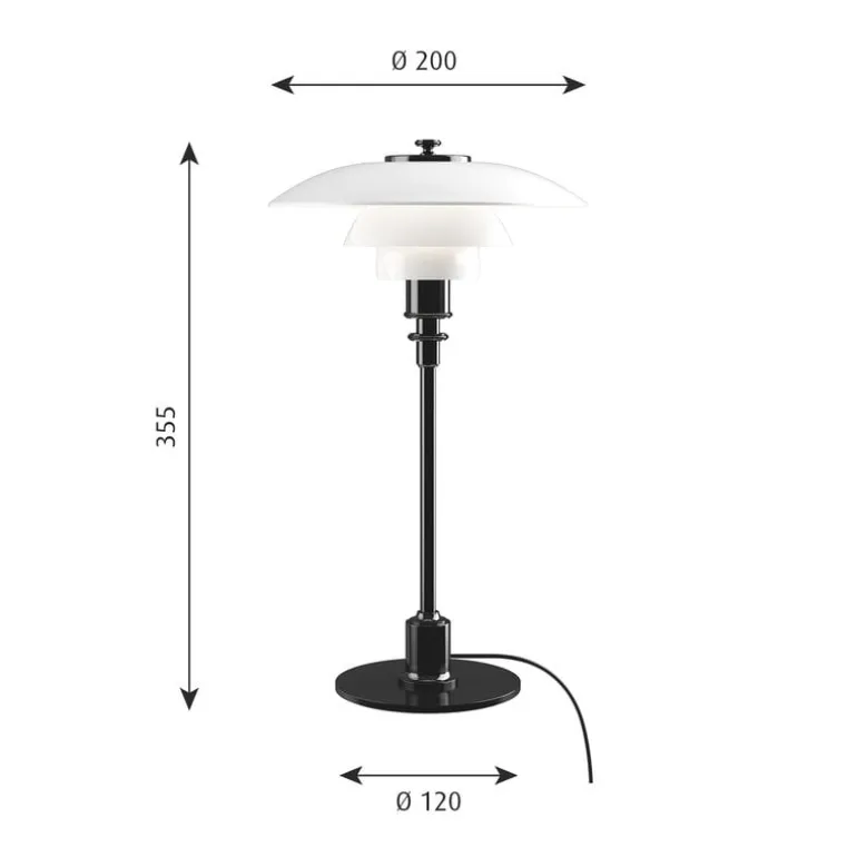 Louis Poulsen PH 2/1 bordslampa, metalliserad svart