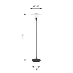 Louis Poulsen PH 3½–2½ golvlampa, metalliserad svart