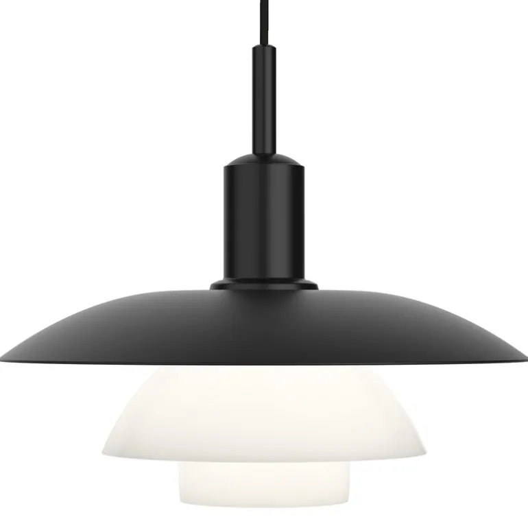 Louis Poulsen PH 5/5 hänglampa, svart metall - opalglas