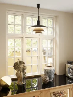 Louis Poulsen PH 5/5 hänglampa, svart metall - opalglas