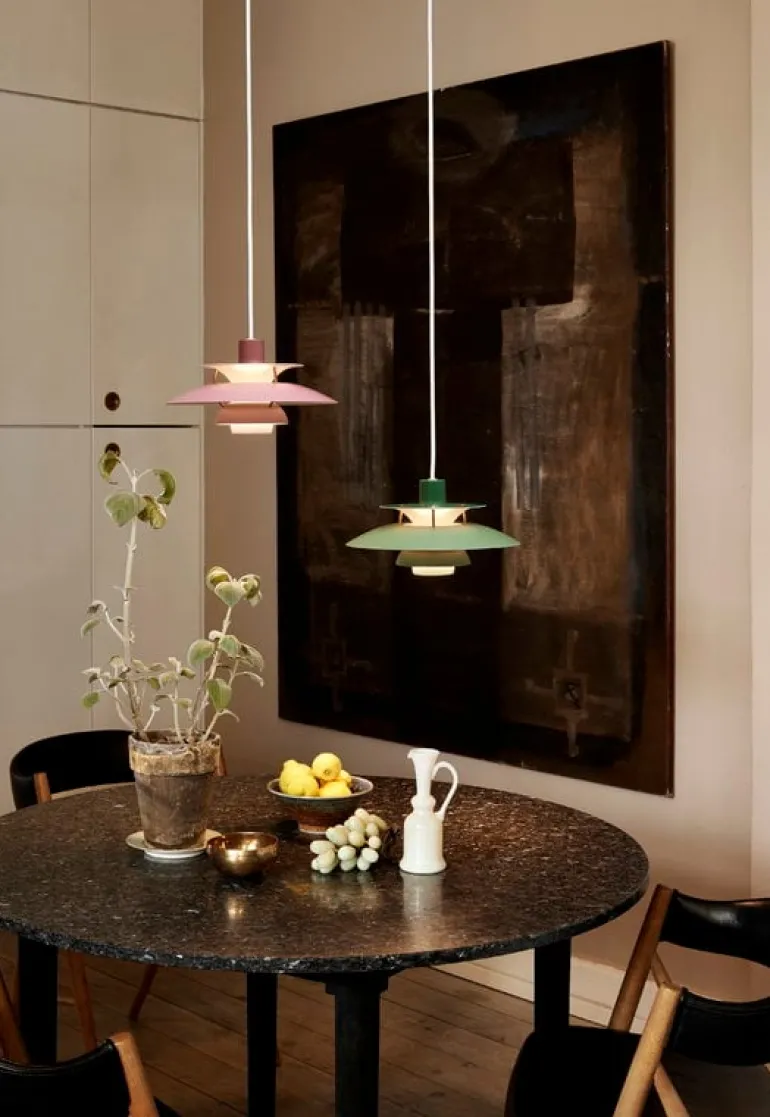 Louis Poulsen PH 5 Mini pendellampa, rosenröd