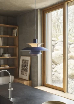 Louis Poulsen PH 5 Monochrome, pendellampa, dusty indigo