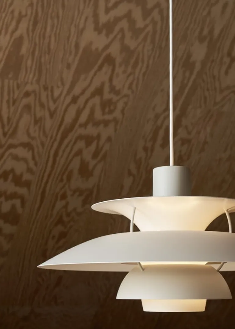 Louis Poulsen PH 5 Monochrome, pendellampa, blekt tenn