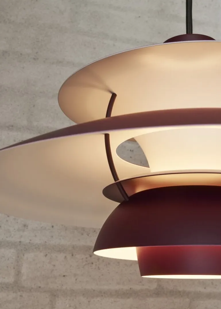 Louis Poulsen PH 5 Monochrome, pendellampa, burgundy