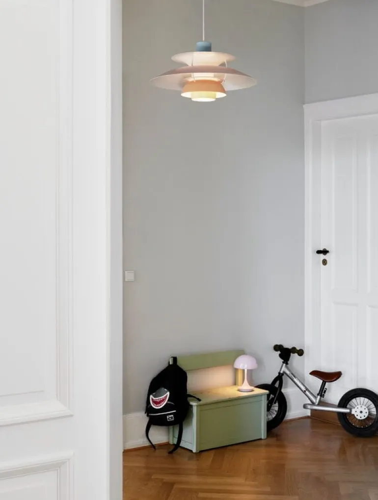 Louis Poulsen PH 5 Pastels taklampa, blå - rosa - persika