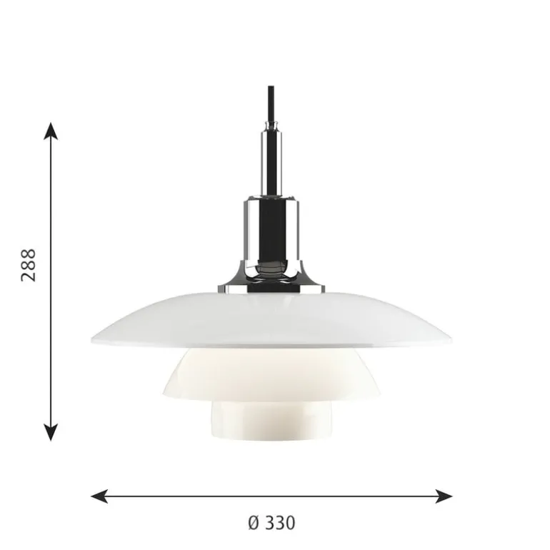 Louis Poulsen PH 3½–3 pendellampa, förkromad