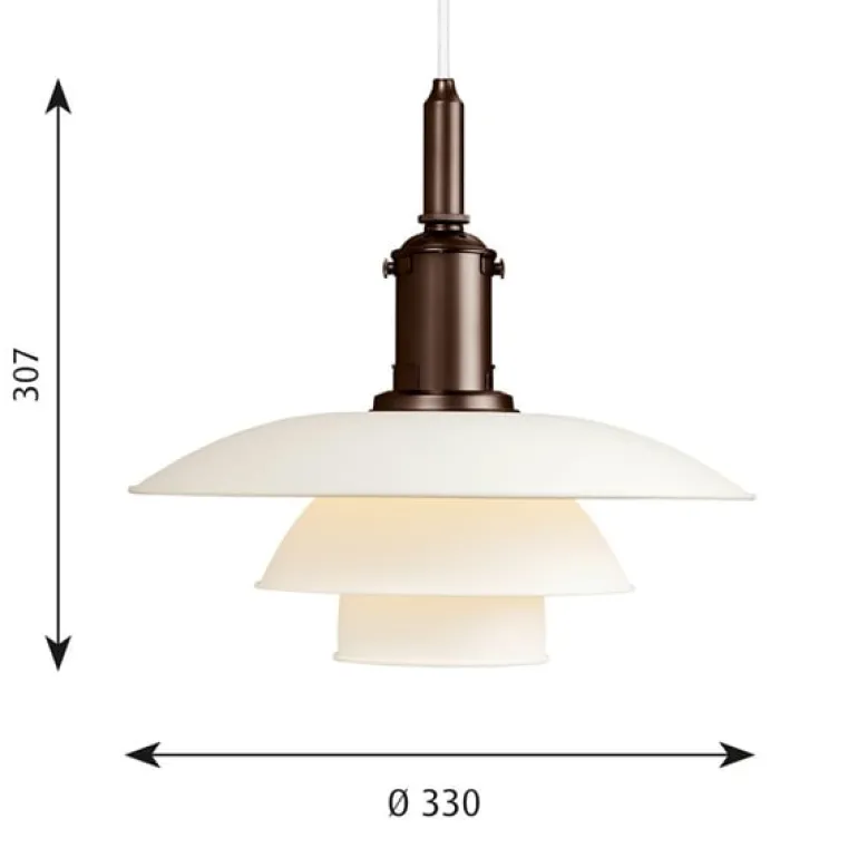Louis Poulsen PH 3½–3 pendellampa, vit