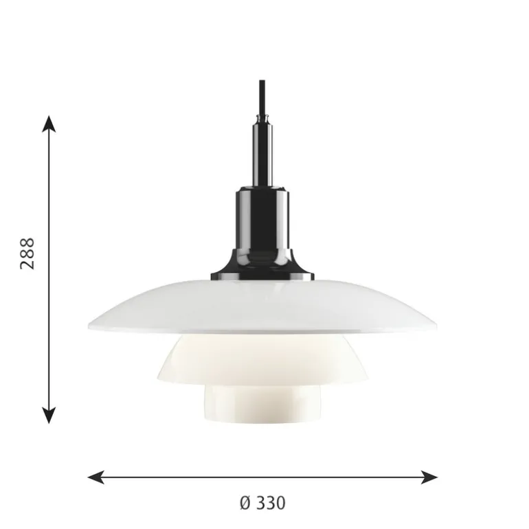 Louis Poulsen PH 3½–3 pendellampa, metalliserad svart
