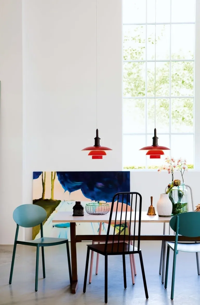 Louis Poulsen PH 3½–3 pendellampa, röd