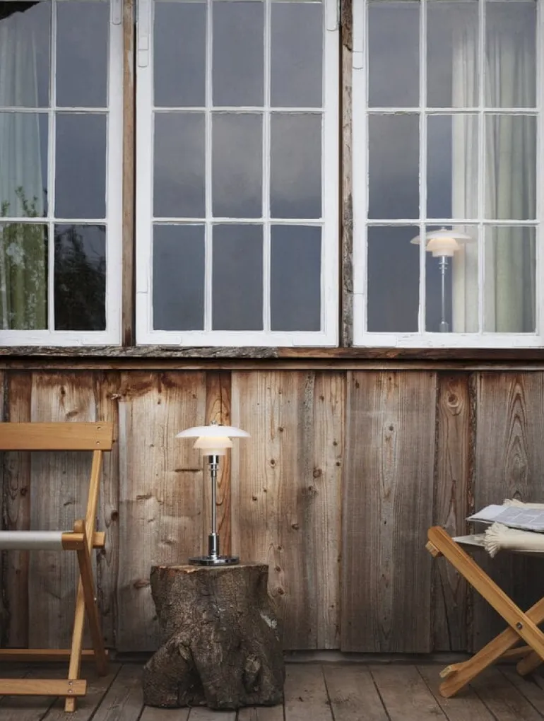 Louis Poulsen PH 2/1 Portable bordslampa, glansförkromad