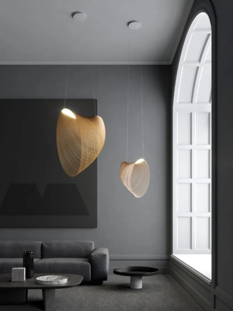 Luceplan Illan hänglampa, 60 cm, björk