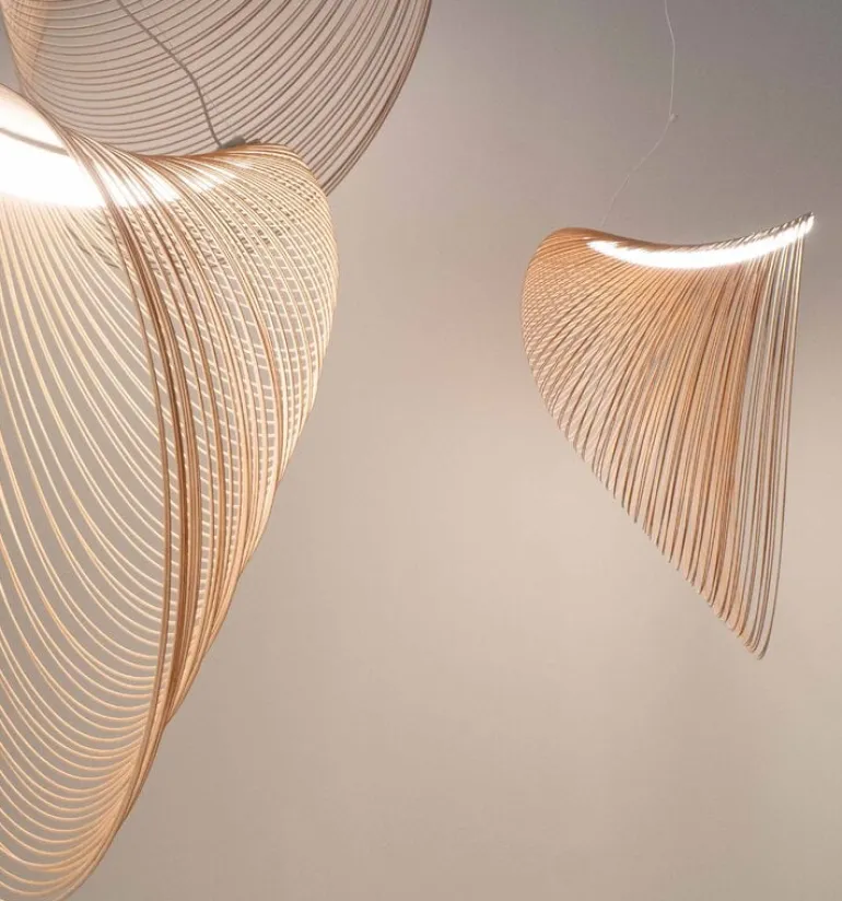 Luceplan Illan hänglampa, 60 cm, björk