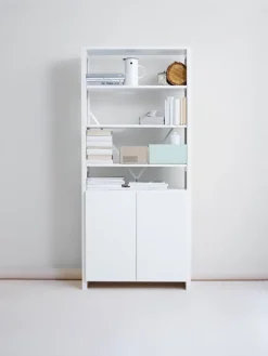 Lundia Classic hylla med luckor, hög, vit