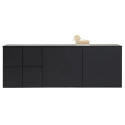Lundia Fuuga sidobord, 192 cm, med sockel, svart