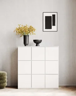 Lundia Fuuga skåp, 96 cm, 9 luckor, vitt