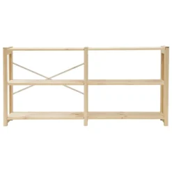 Lundia Klassisk öppen hylla, låg, bred, obehandlad