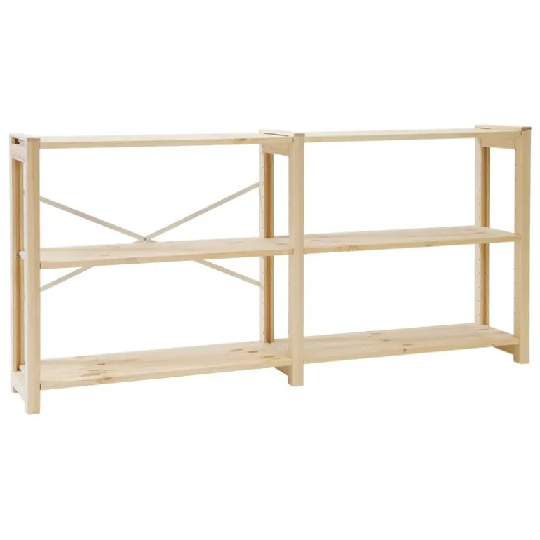 Lundia Klassisk öppen hylla, låg, bred, obehandlad