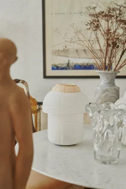 Made By Hand Papier Double bordslampa, 30 cm, ljusgul