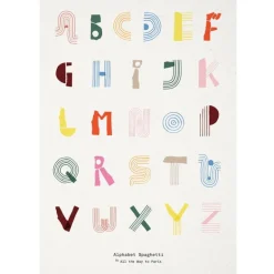 MADO Alphabet Spaghetti poster, 50 x 70 cm, flerfärgad