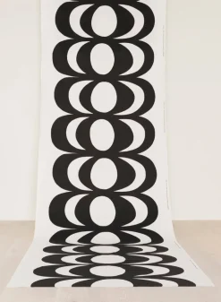 Marimekko Kaivo tyg, vit - svart