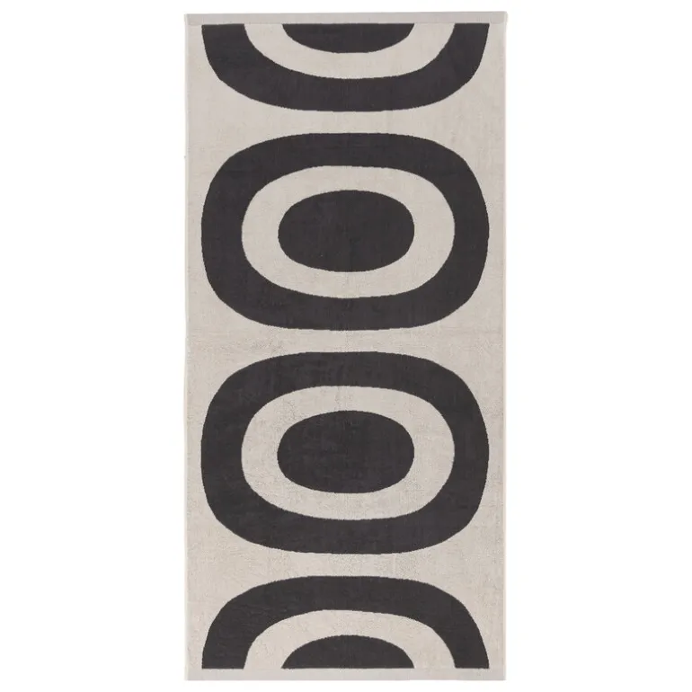 Marimekko Melooni badlakan, 75 x 150 cm, träkol - naturvit