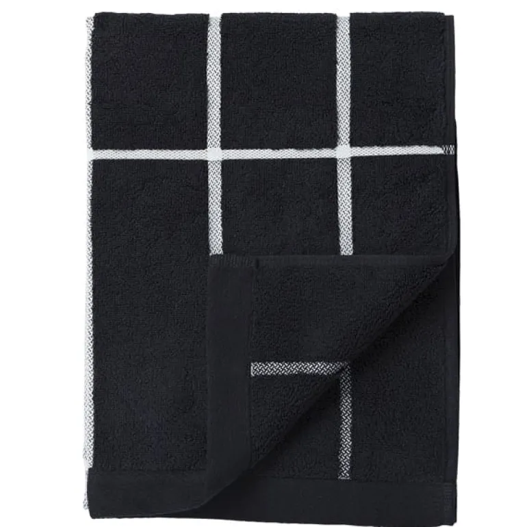 Marimekko Tiiliskivi handduk, svart - vit