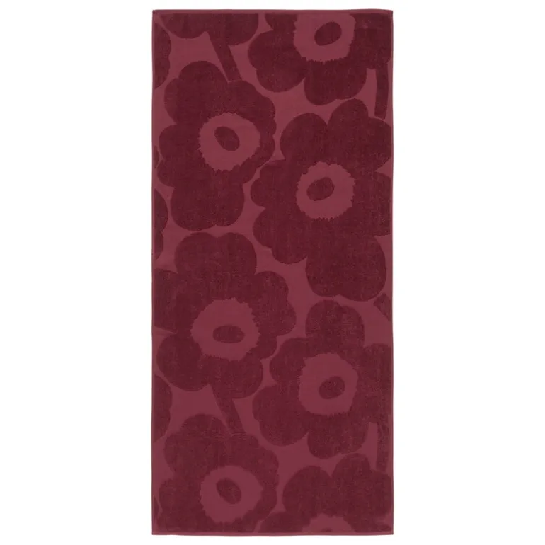 Marimekko Unikko Solid badlakan, 70 x 150 cm, burgundy