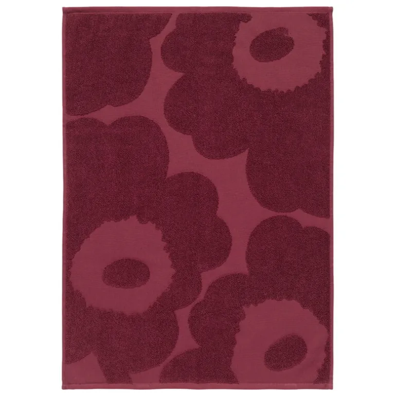 Marimekko Unikko Solid handduk, 50 x 70 cm, burgundy