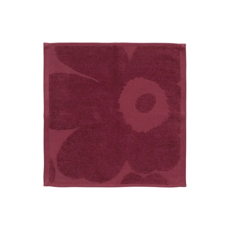 Marimekko Unikko Solid minihandduk, 32 x 32 cm, burgundy