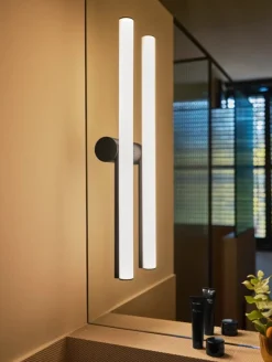 Marset Ambrosia A 60 AC vägglampa, vänster, 2700 K, svart