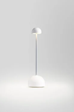 Marset Sips bärbar bordslampa, vit - silver