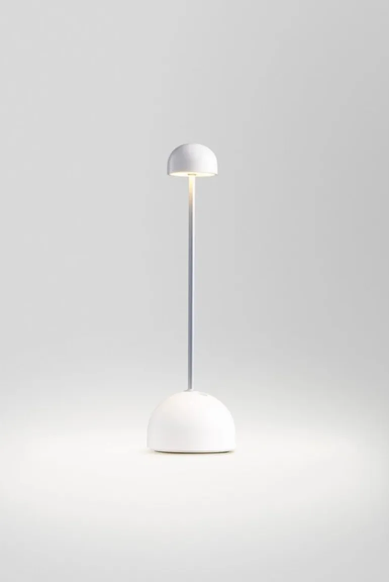 Marset Sips bärbar bordslampa, vit - silver