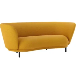 Massproductions Dandy 2-sitssoffa, svartbetsad ek - Sahco Safire 0017