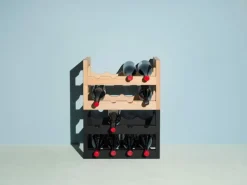 Massproductions Silo stapelbart vinställ, svartbetsad ask