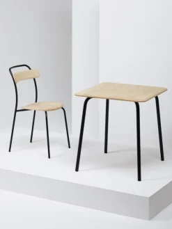 Mattiazzi Forcina bord, 70 x 70 cm, svart stål - ask